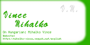 vince mihalko business card